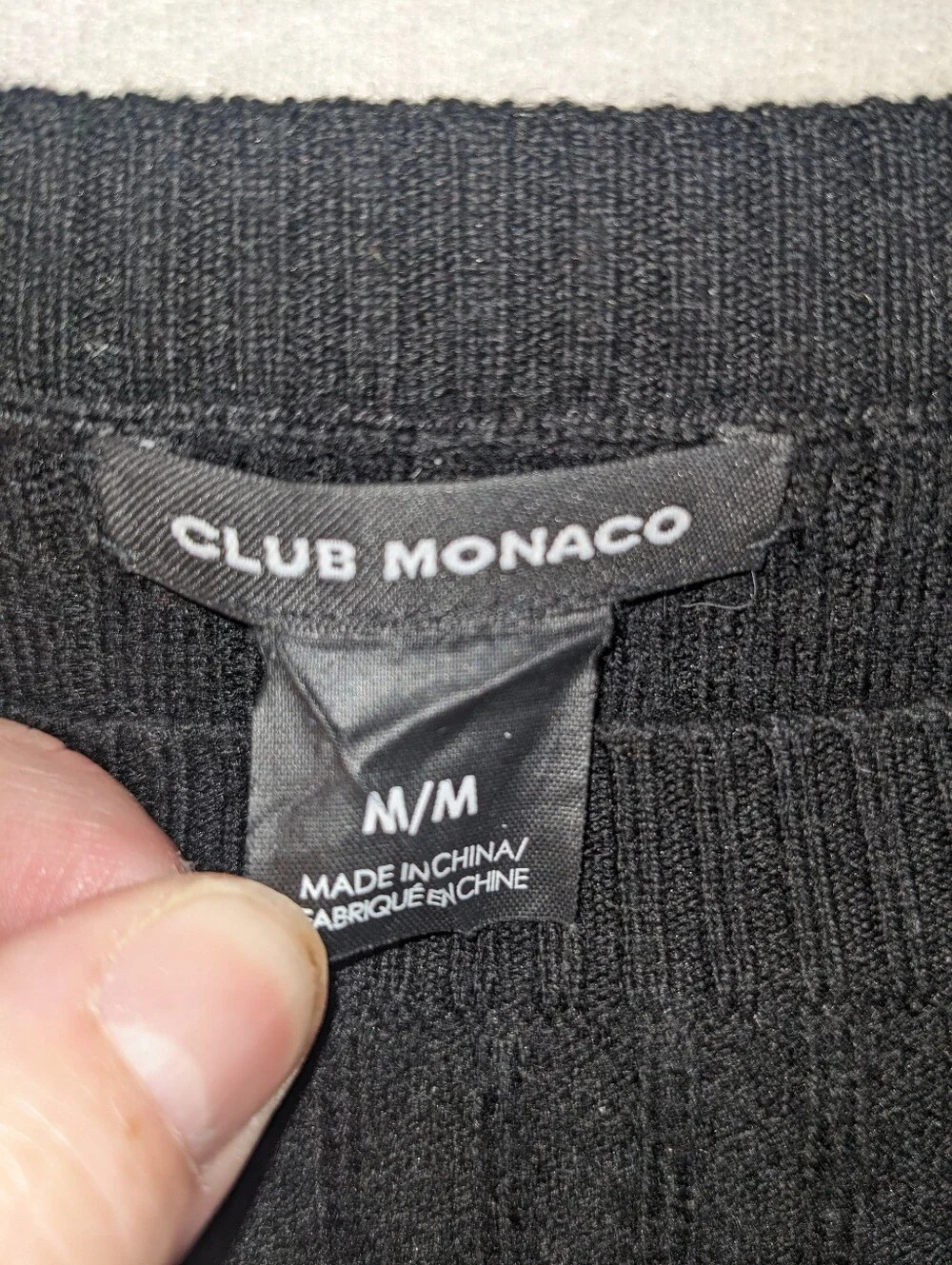Club Monaco Women's Black Ribbed Knit Mini Dress Wool Blend Size 8 - Picture 4 of 10